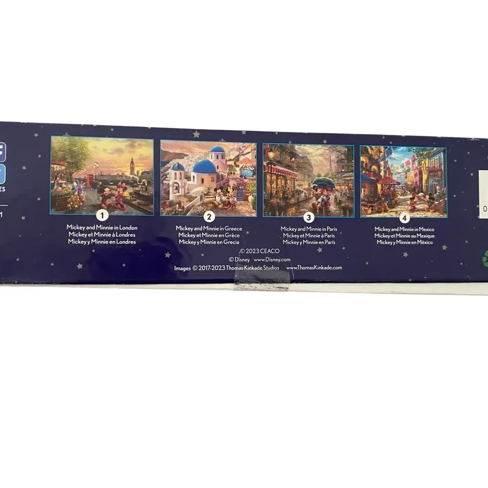 NIB Disney Collection Thomas Kinkade 4-in-1 Multipack World Travel Jigsaw Puzzle